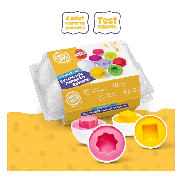 Circle Toys 6'lı Geometrik Yumurta Eşleme Oyunu - Görsel 5