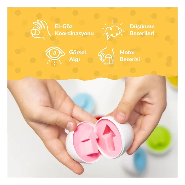 Circle Toys 6'lı Geometrik Yumurta Eşleme Oyunu - Görsel 7