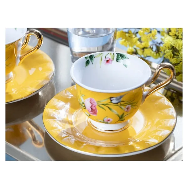 English Home Vanilla New Bone China Sarı 2 Kişilik Kahve Fincan Takımı - Görsel 5