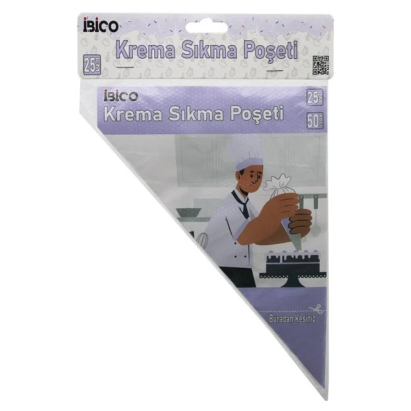 Naylon 25cm 50pcs Krema Sıkma Poşeti Torbası - Görsel 4
