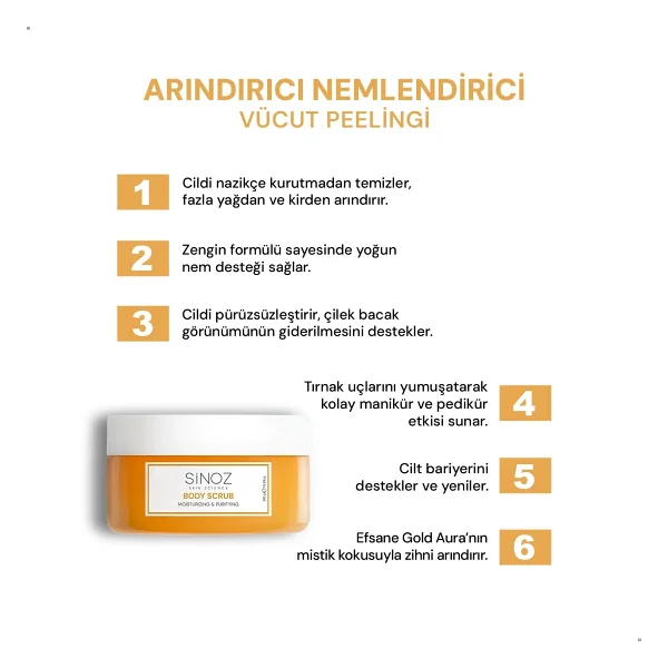 Sinoz Besleyici Arındırıcı ve Nemlendirici Vücut Peelingi 250 ml 2 Adet - Görsel 2