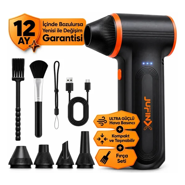 JUFINX Turbo Fan, Şarjlı Hava Kompresörü, 150.000RPM, 3 Güç Modu, 52m/s Güçlü Üfleme - Görsel 9