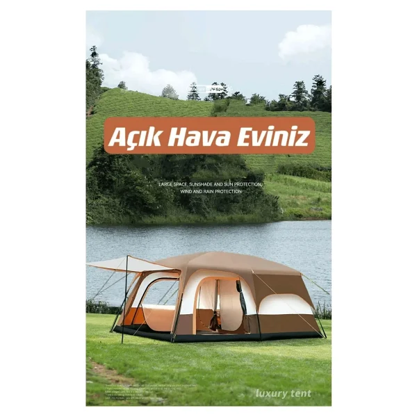 Shufa Çift Katmanlı Uzay 2 Odalı 10 Kişilik Aile Çadırı - Görsel 7