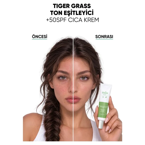 Mia Klinika Tiger Grass Ton Eşitleyici Kızarıklık Karşıtı 50 Faktör Nemlendirici Cica Krem 30 ml - Görsel 4