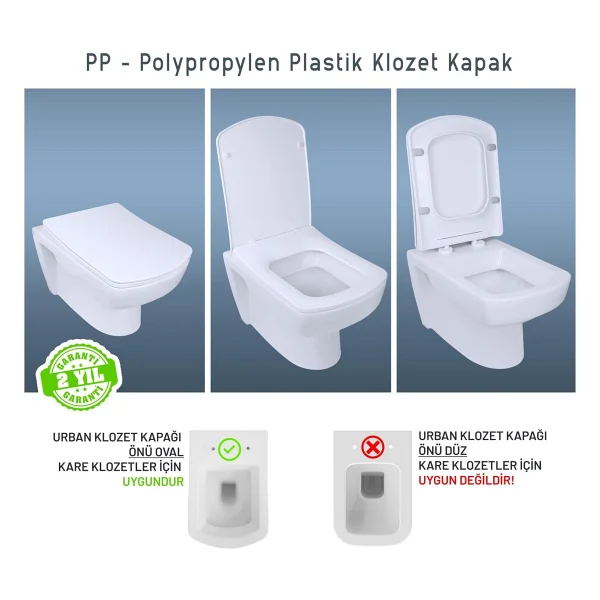 Aqua Bagno Urban Yavaş Kapanan Klozet Kapağı - Görsel 2