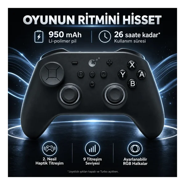 GuliKit TT Max Siyah Kablolu/Kablosuz Oyun Kolu - Görsel 2