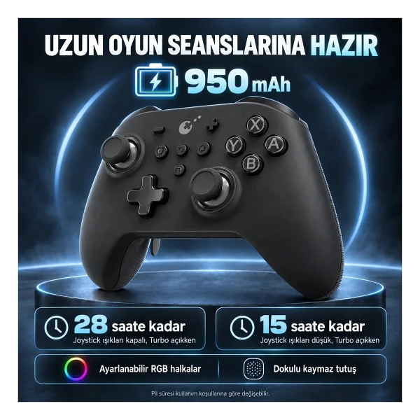 GuliKit KK3 Max Siyah Kablolu/Kablosuz Oyun Kolu - Görsel 5