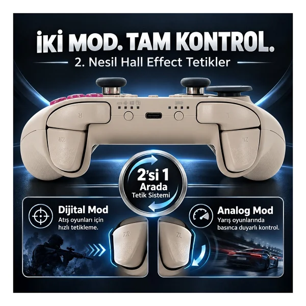 GuliKit TT Pro Kablolu/Kablosuz Oyun Kolu - Görsel 3