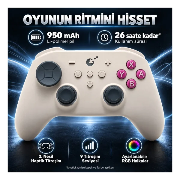 GuliKit TT Pro Kablolu/Kablosuz Oyun Kolu - Görsel 6