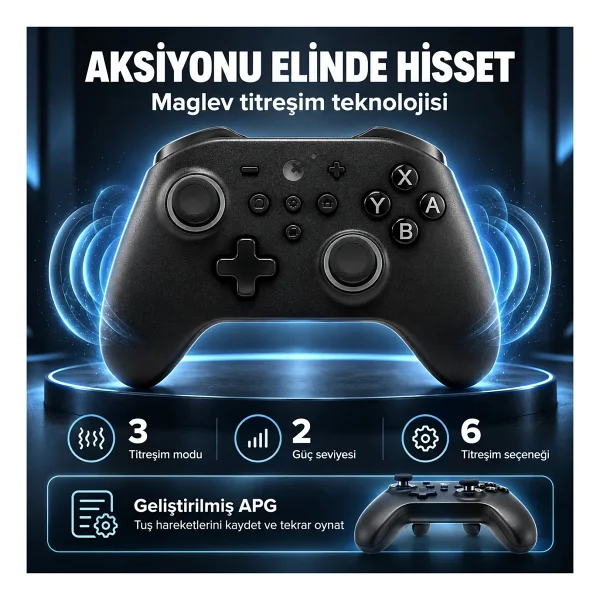 GuliKit KK3 Pro Siyah Kablolu/Kablosuz Oyun Kolu - Görsel 4