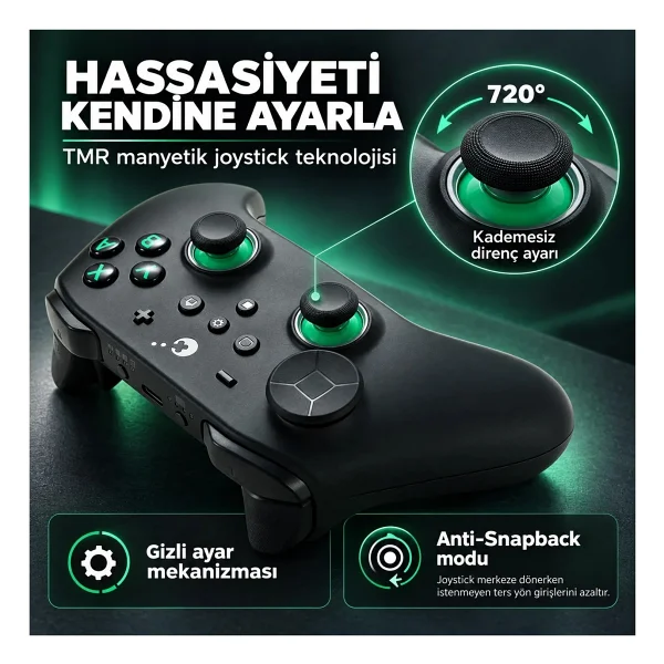 GuliKit TT Pro Siyah Kablolu/Kablosuz Oyun Kolu - Görsel 2