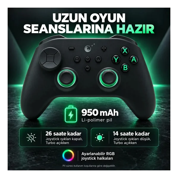 GuliKit TT Pro Siyah Kablolu/Kablosuz Oyun Kolu - Görsel 3