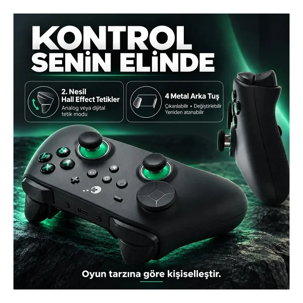 GuliKit TT Pro Siyah Kablolu/Kablosuz Oyun Kolu - Görsel 4
