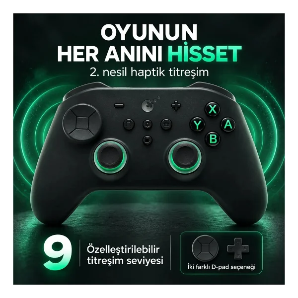 GuliKit TT Pro Siyah Kablolu/Kablosuz Oyun Kolu - Görsel 5