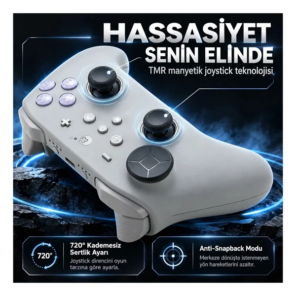 GuliKit TT Max Beyaz Kablolu/Kablosuz Oyun Kolu - Görsel 3
