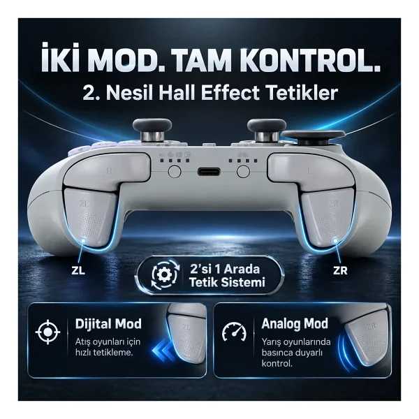 GuliKit TT Max Beyaz Kablolu/Kablosuz Oyun Kolu - Görsel 4
