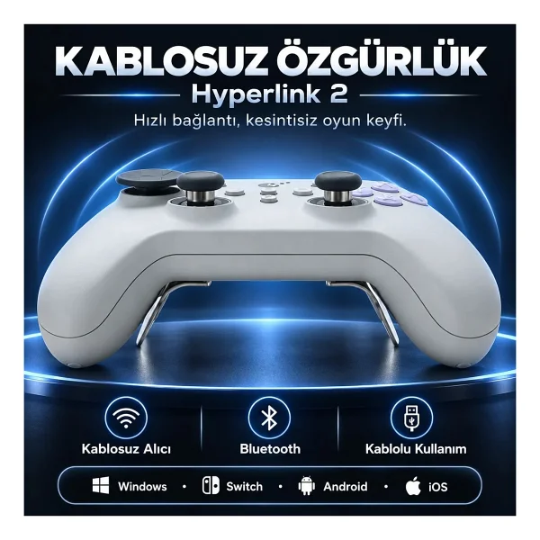 GuliKit TT Max Beyaz Kablolu/Kablosuz Oyun Kolu - Görsel 5