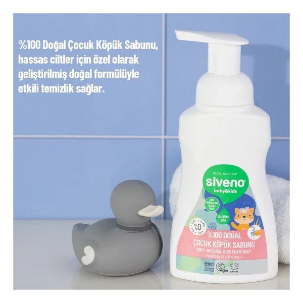 Siveno %100 Zeytinyağlı 250 ml Doğal Kids Köpük Sabun - Görsel 10