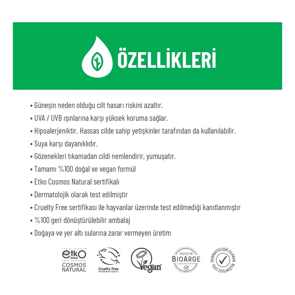 Siveno Doğal 100 ml 50 Faktör Çocuk Güneş Losyonu - Görsel 7