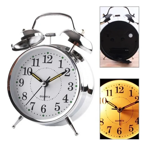 Valkyrie Akar Saniyeli Nostaljik Büyük Boy Masa Çalar Saat Yüksek Alarm Sesi 16,5cm Hediyelik Işıklı Parlak Akrep Yelkovan - Görsel 6
