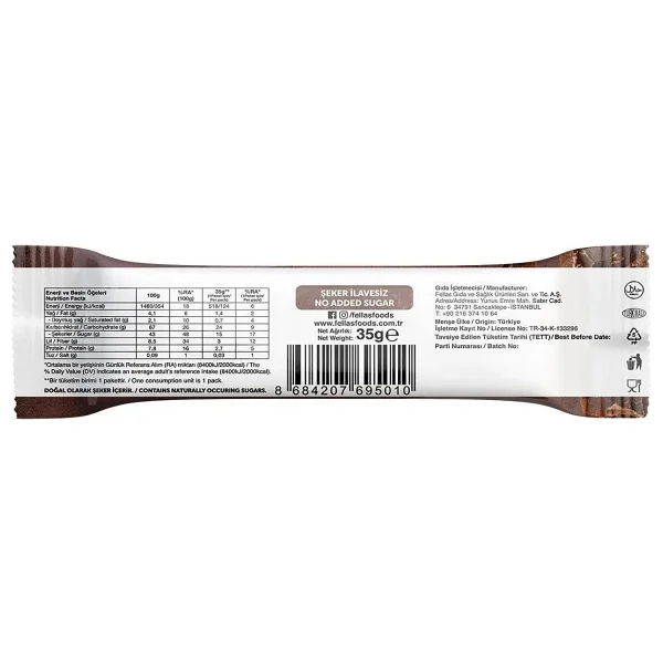 Fellas Duble Kakaolu Meyve Bar 12x35 gr - Görsel 7