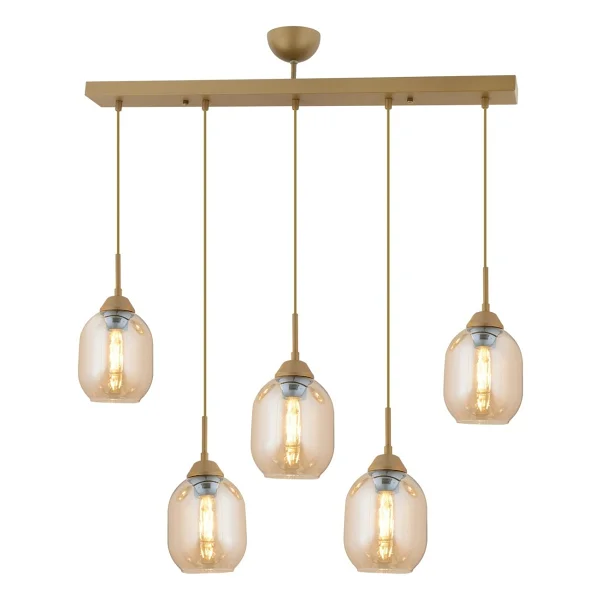 Apliqa Hierro 5'li Sıralı Eskitme Modern Salon Avize - Görsel 2