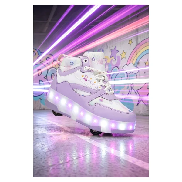 Dark Seer Ds Speedy Beyaz Mor Tekerlekli Işıklı Paten Çocuk Ayakkabı Sneaker - Beyaz - Mor - 29 - Görsel 9