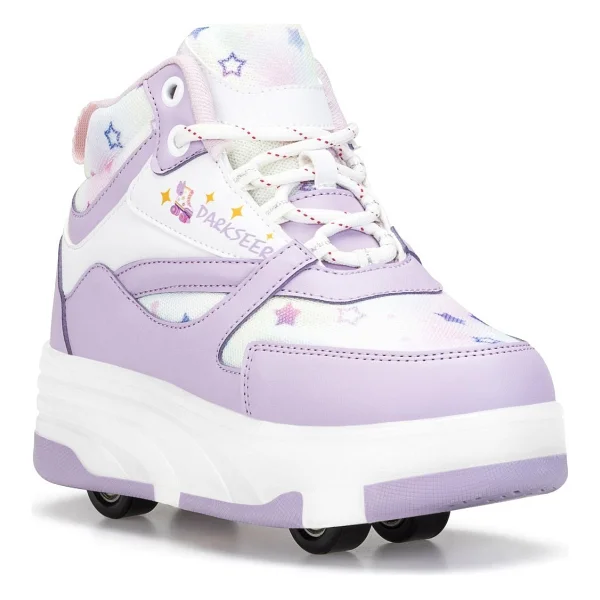 Dark Seer Ds Speedy Beyaz Mor Tekerlekli Işıklı Paten Çocuk Ayakkabı Sneaker - Beyaz - Mor - 29 - Görsel 8