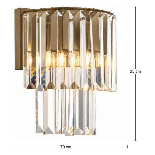 Apliqa Nilüfer 3 Parça Eskitme Kristal Taşlı Modern Salon Avize Aplik Seti - Görsel 5