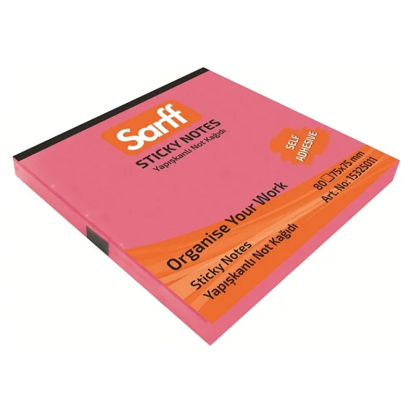 Sarff 75x75mm Fosforlu Pembe Not Kağıdı 80YP - Görsel 4
