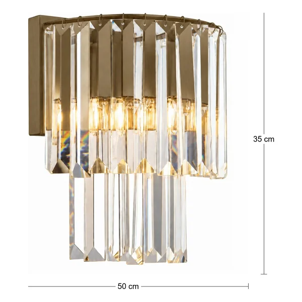 Apliqa Nilüfer Yuvarlak Eskitme 3 Parça Kristalli Taşlı Modern Tasarım Kristal Salon Avize-Aplik Seti - Görsel 5