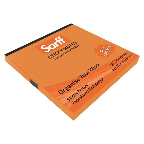 Sarff 75x75mm Fosforlu Turuncu Not Kağıdı 80YP - Görsel 2