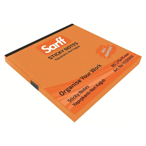 Sarff 75x75mm Fosforlu Turuncu Not Kağıdı 80YP - Görsel 3