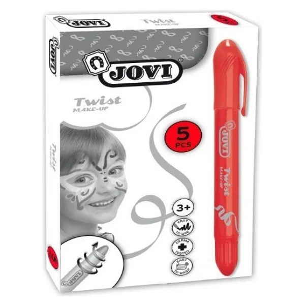Jovi Twist Stick 5'li Yüz Boyama Kalemi Kırmızı - Görsel 4