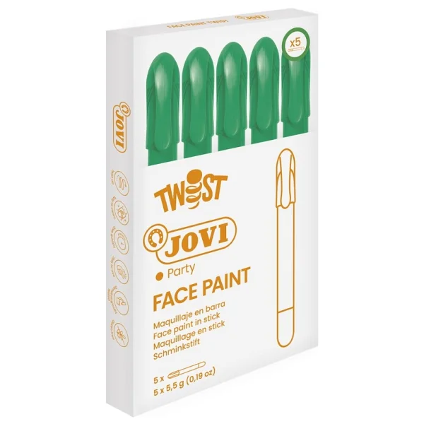Jovi Twist Stick 5'li Yüz Boyama Kalemi Koyu Yeşil - Görsel 5