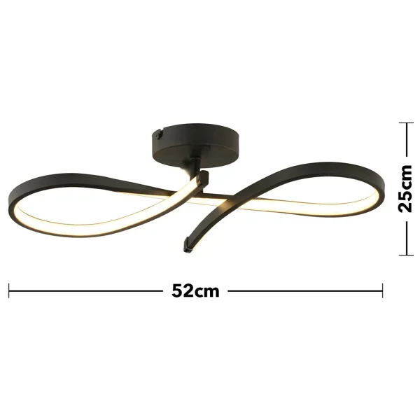Apliqa Vetto Siyah 3 Renk Modern Plafonyer LED Avize - Görsel 6