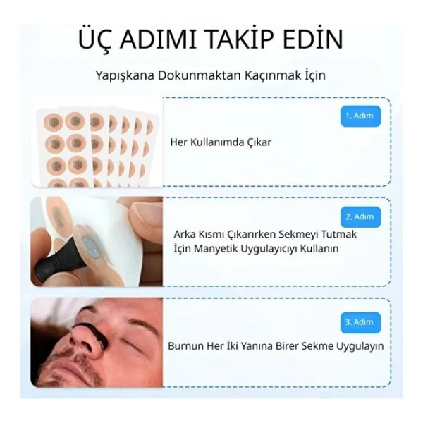 Mucit Home Manyetik Horlama Önleyici 15 li Set Burun Klipsi Uyku Apnesi Silikon Açıcı Yıkanabilir - Görsel 6