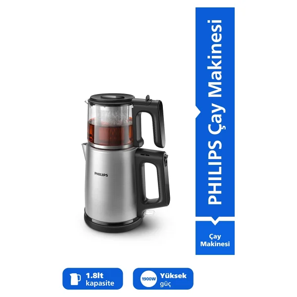 Philips HD7350/00 1900 W Cam Demlikli Çay Makinesi - Görsel 8
