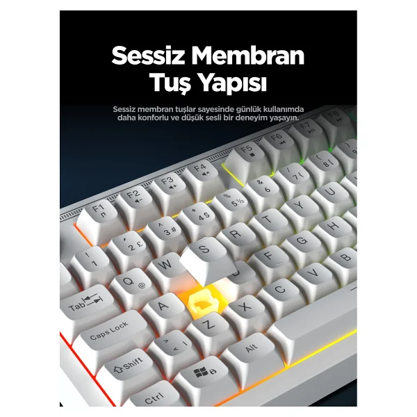 Everest Silent KB-98 Membrane Switch Kablolu Oyuncu Klavyesi - Görsel 4