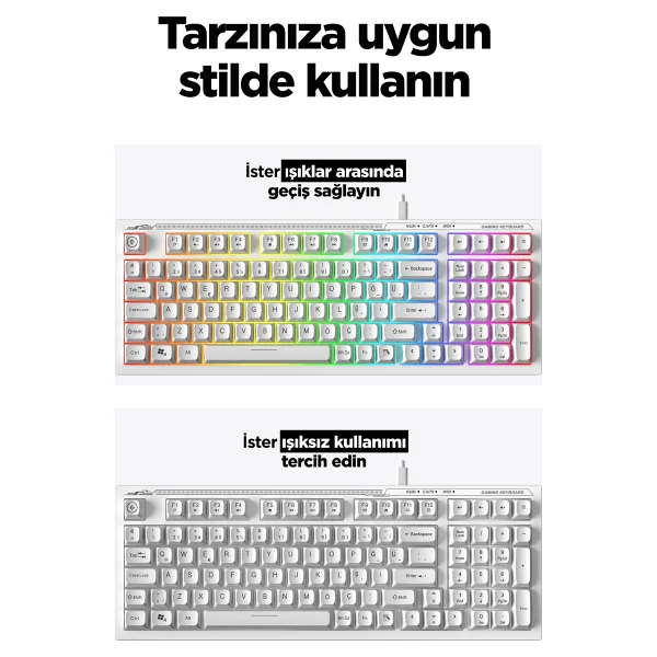 Everest Silent KB-98 Membrane Switch Kablolu Oyuncu Klavyesi - Görsel 6
