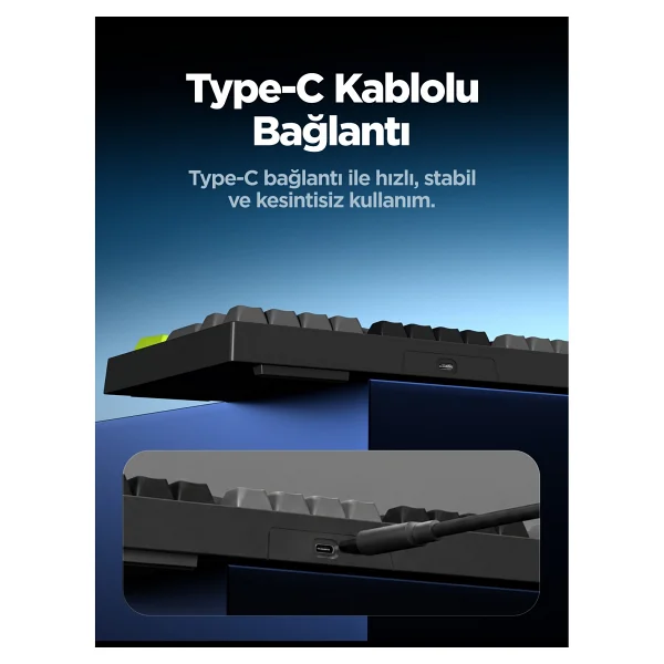 Everest Silent KB-98 Siyah-Gri-Yeşil Membrane Switch Kablolu Oyuncu Klavyesi - Görsel 2
