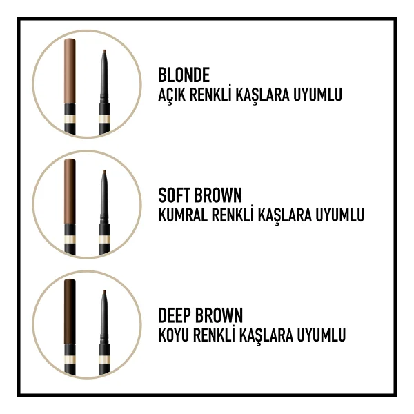 Max Factor Brow Shaper 30 Deep Brown Kaş Kalemi - Görsel 3