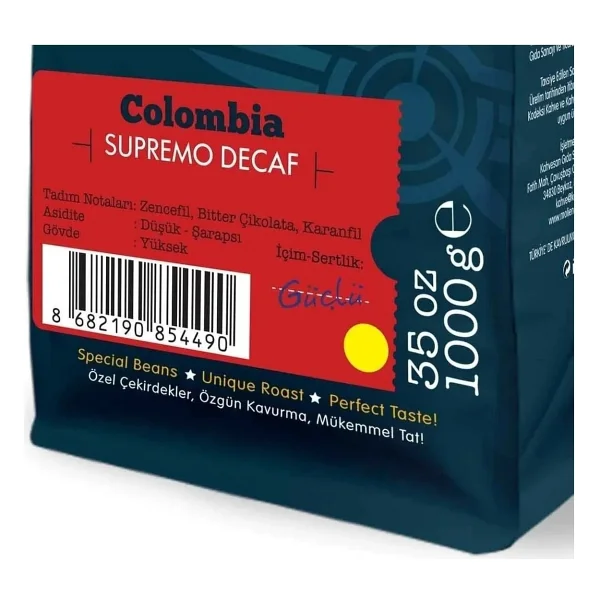 Moliendo Colombia Supremo Huila Çekirdek Kahve 1 kg - Görsel 7