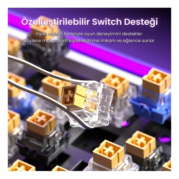 Aula HERO84 HE RGB %75 TKL Jade King Switch Kablolu Mekanik Oyuncu Klavyesi - Görsel 6