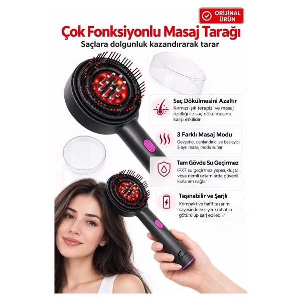Hairglow Şarjlı Saç Bakım Ve Masaj Tarağı - Görsel 9