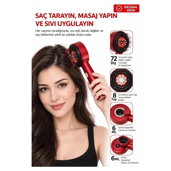 Hairglow Şarjlı Saç Bakım Ve Masaj Tarağı - Görsel 2