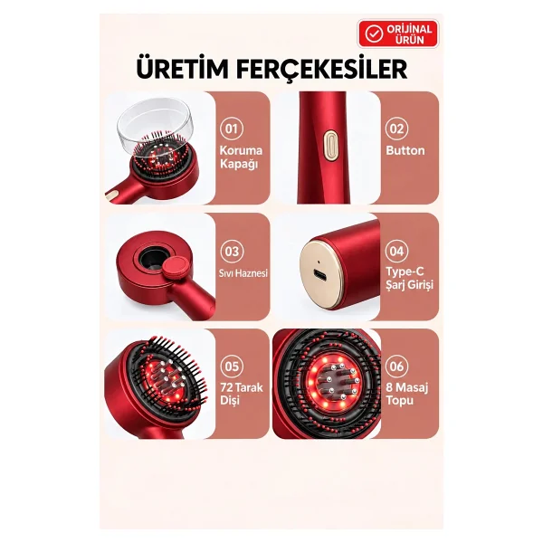 Hairglow Şarjlı Saç Bakım Ve Masaj Tarağı - Görsel 3