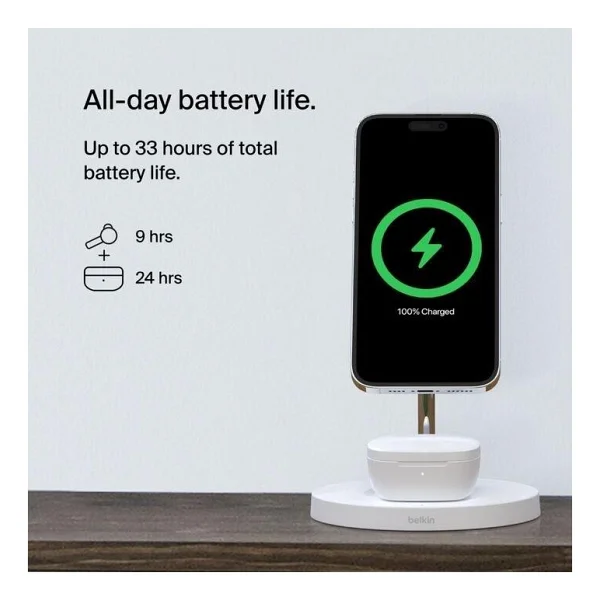 Belkin SoundForm Motion TWS Beyaz Kulak İçi Bluetooth Kulaklık - Görsel 8