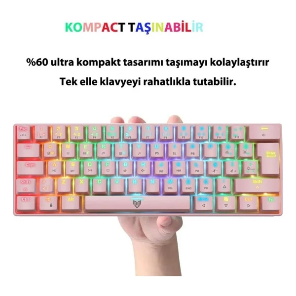 Blueforce Majesty RGB TKL Red Switch Kablolu Mekanik Oyuncu Klavyesi - Görsel 7