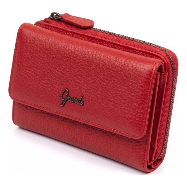 Grande 2754 Siyah Detay Hakiki Deri Kadın Cüzdan Kartlık Clutch - Kırmızı - Görsel 3